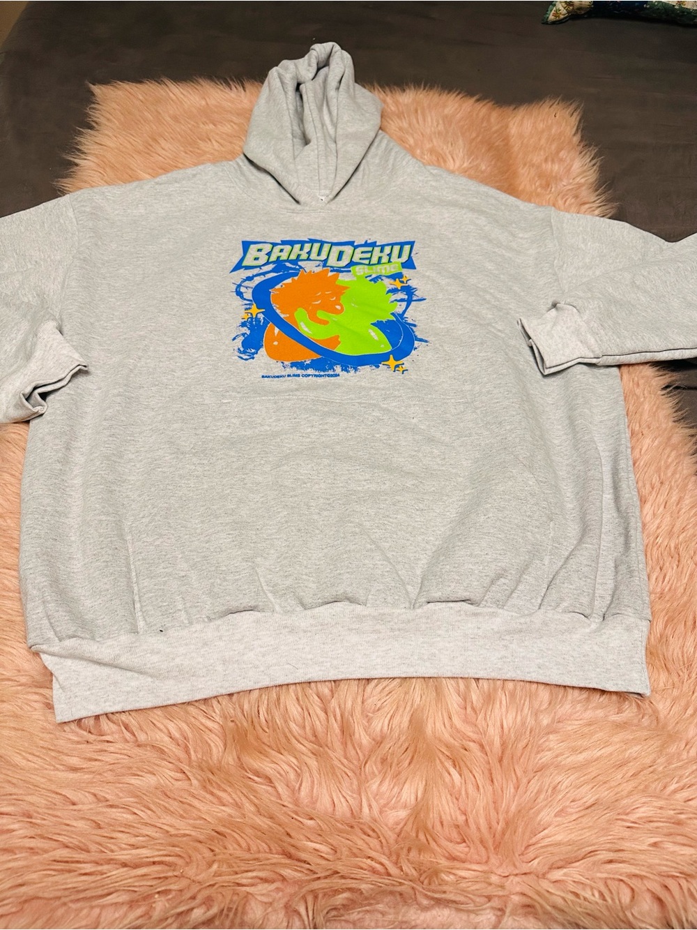 Los Angeles Apparel Gray Hoodie with Bright Graphic Heavyweight!!